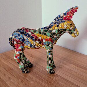 Barcino Mosaic Donkey Figurine Barcelona Spain Trencadis Gaudi Small